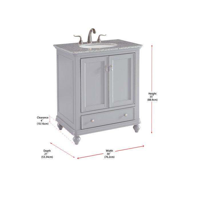 Three Posts™ Launceston 30'' Free Standing Single Bathroom Vanity with